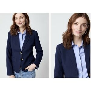 J. Crew Original School Boy Navy Blazer Women 00 Preppy Wool Blend Academia